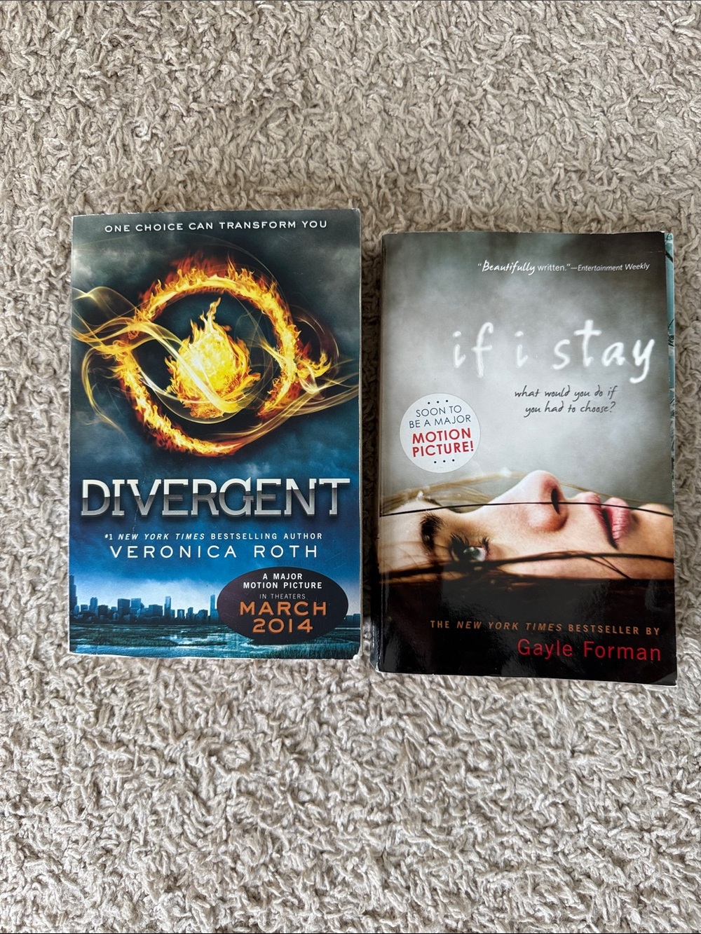 Divergent by Veronica Roth - Blue Cover with Fiery Emblem